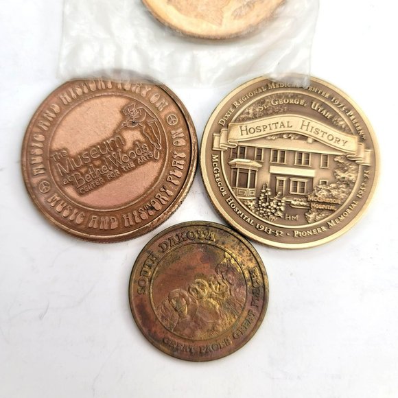 Museums and Monuments Tokens Vintage Lot Rushmore Dixie River Bethyl Woods SC827 - Picture 2 of 3